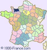 Department map of France showing the location of Calvados.