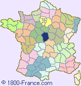 Department map of France showing the location of Cher.