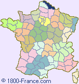 Department map of France showing the location of Nord.