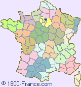 Department map of France showing the location of Seine-Saint-Denis.