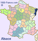 Regional map of France showing the location of Alsace.