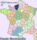Regional map of France showing the location of Haute-Normandie.