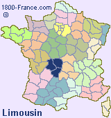 Regional map of France showing the location of Limousin.