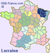 Regional map of France showing the location of Lorraine.