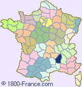 Department map of France showing the location of Ardeche.