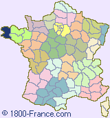 Department map of France showing the location of Finist�re.