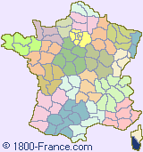 Department map of France showing the location of Corse-du-Sud.