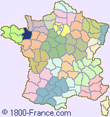 Department map of France showing the location of Ille-et-Vilaine.