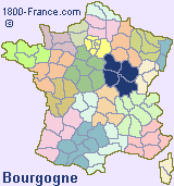 Regional map of France showing the location of Bourgogne.