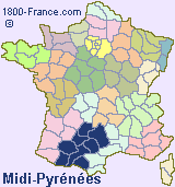 Regional map of France showing the location of Midi-Pyr�n�es.